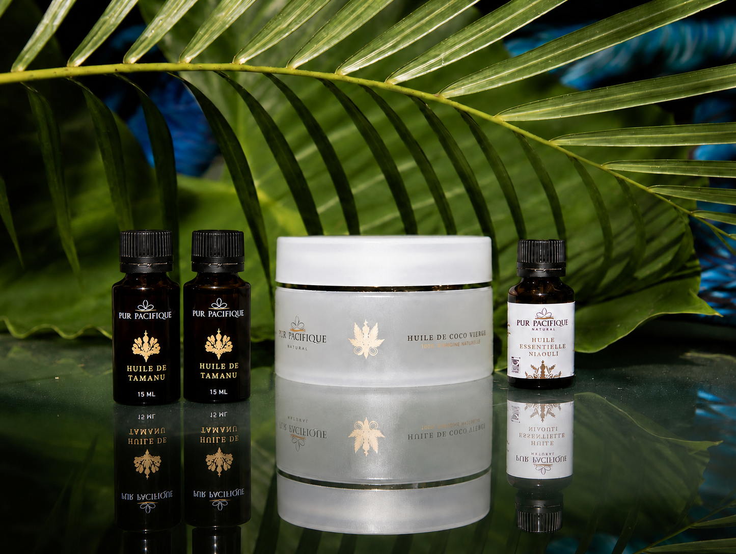 COFFRET CADEAU 3 HUILES DU PACIFIQUE 100% pures, brutes et vierges 