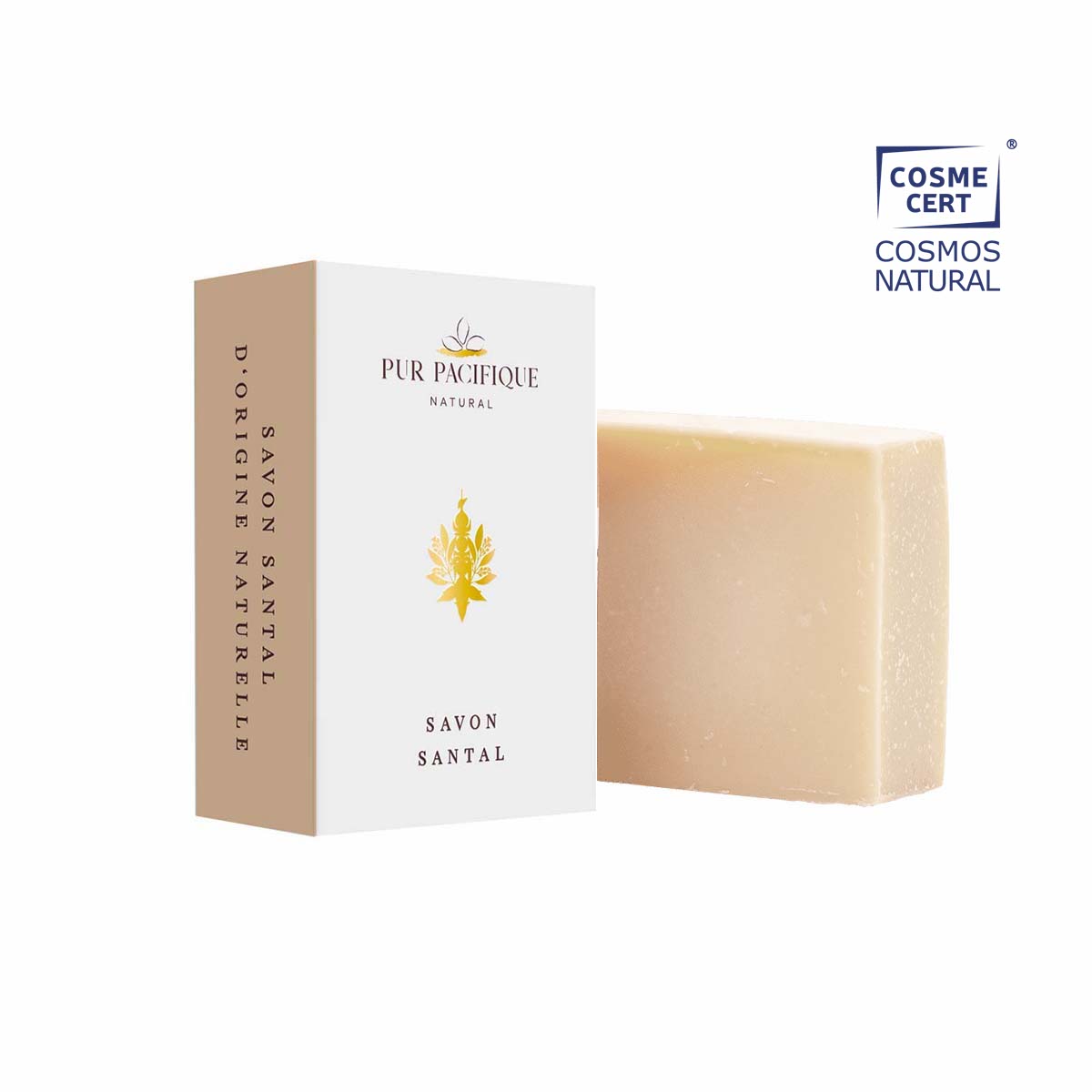 LE SAVON VÉGÉTAL VISAGE ET CORPS À L´HUILE ESSENTIELLE DE SANTAL<br>D´ORIGINE NATURELLE