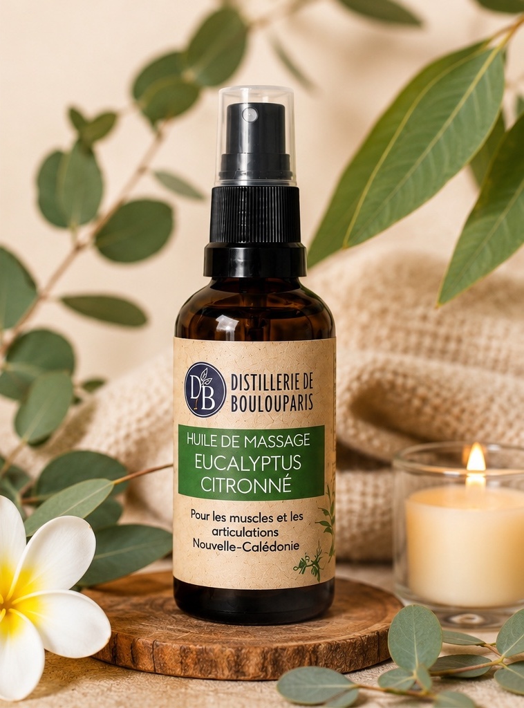 <b>NOUVEAUTÉ</b> HUILE DE MASSAGE EUCALYPTUS CITRONNÉ 30ML - Muscles & Articulations